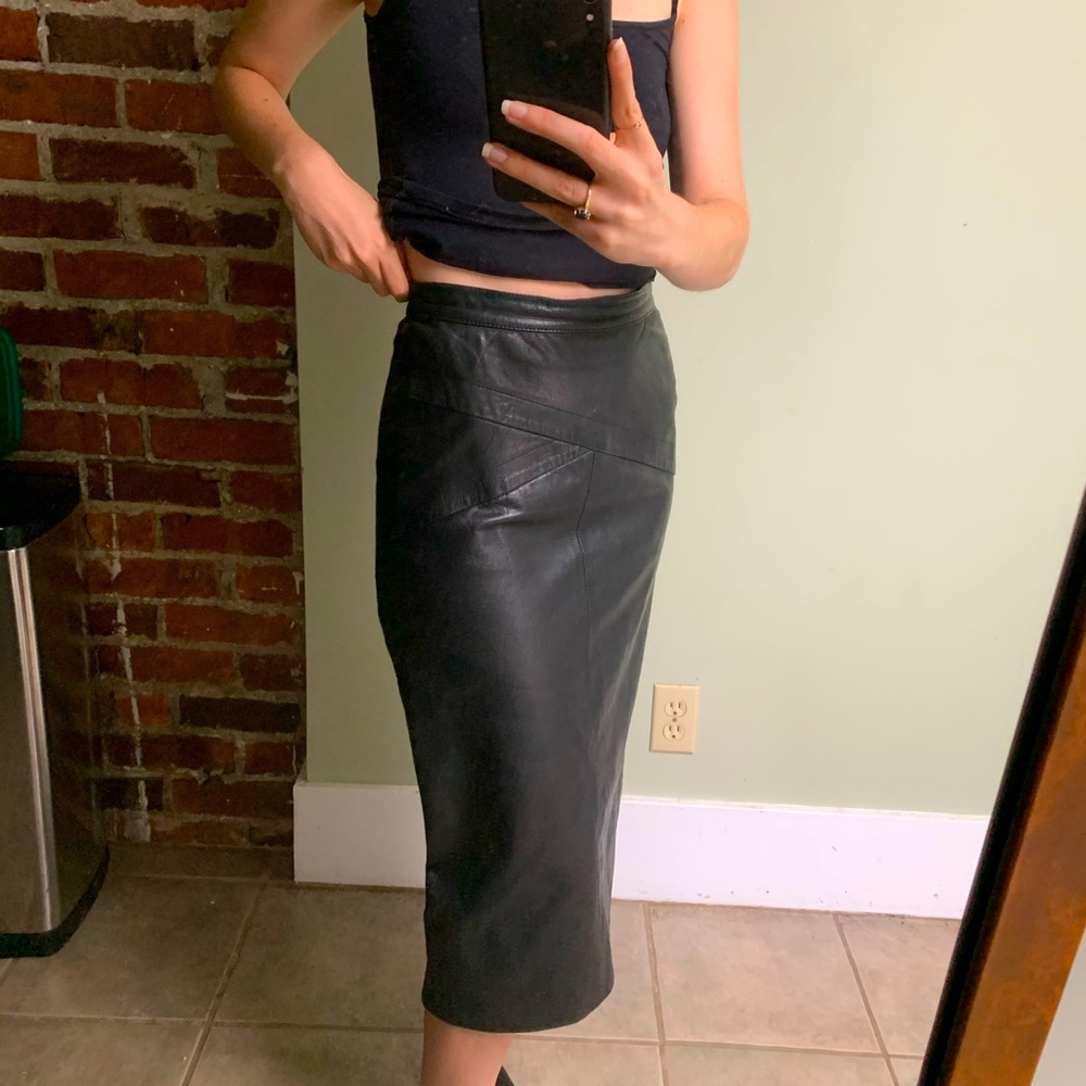 Stunning vintage leather skirt